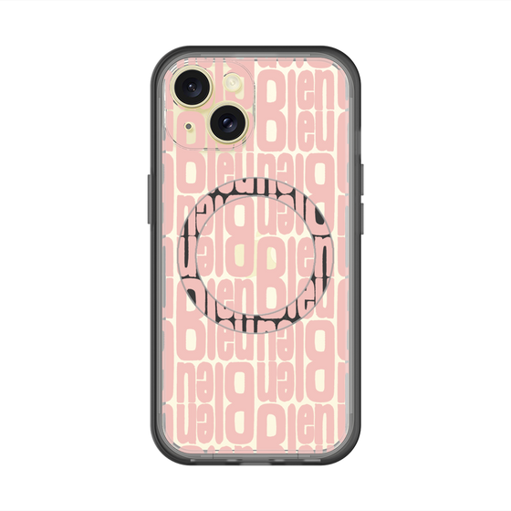 スリムプロテクションプレミアムケース with MagSafe［ LANVIN en Bleu - Logo Pattern - Pink ］