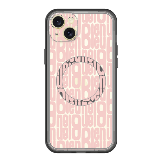 スリムプロテクションプレミアムケース with MagSafe［ LANVIN en Bleu - Logo Pattern - Pink ］