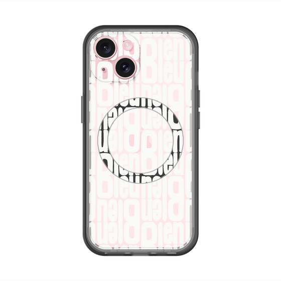 スリムプロテクションプレミアムケース with MagSafe［ LANVIN en Bleu - Logo Pattern - White ］