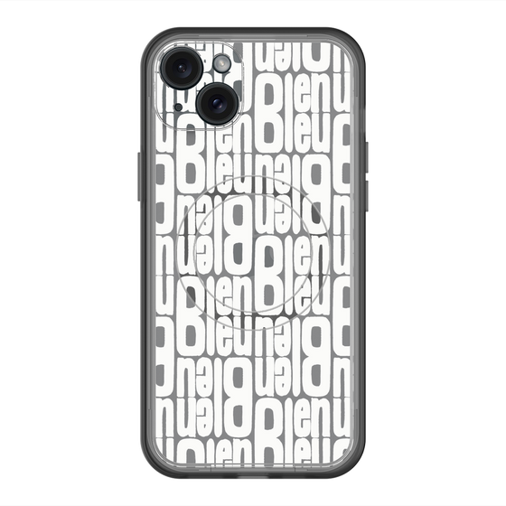 スリムプロテクションプレミアムケース with MagSafe［ LANVIN en Bleu - Logo Pattern - White ］