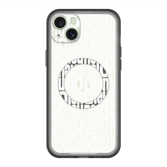スリムプロテクションプレミアムケース with MagSafe［ LANVIN en Bleu - Logo Pattern - White ］