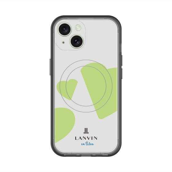 スリムプロテクションプレミアムケース with MagSafe［ LANVIN en Bleu Hearts Green - ランバン ハート グリーン ］