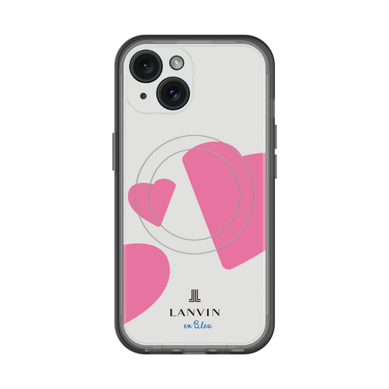 スリムプロテクションプレミアムケース with MagSafe［ LANVIN en Bleu Hearts Pink - ランバン ハート ピンク ］