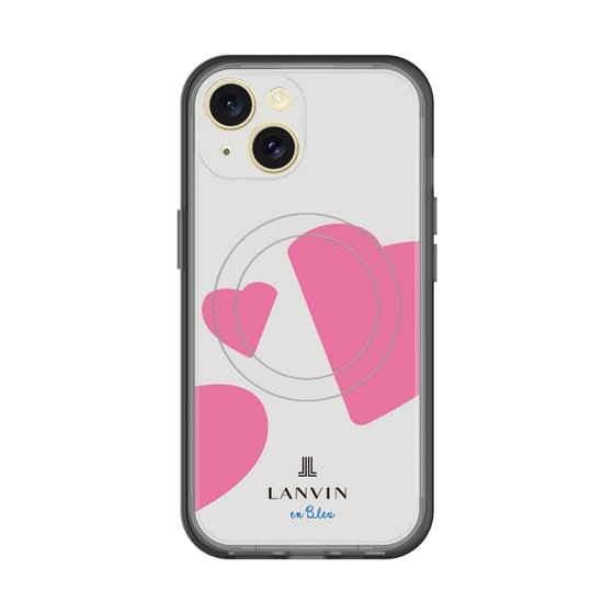 スリムプロテクションプレミアムケース with MagSafe［ LANVIN en Bleu Hearts Pink - ランバン ハート ピンク ］