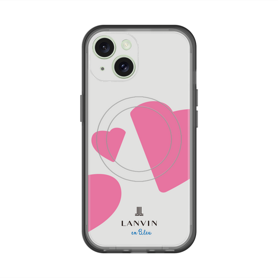 スリムプロテクションプレミアムケース with MagSafe［ LANVIN en Bleu Hearts Pink - ランバン ハート ピンク ］