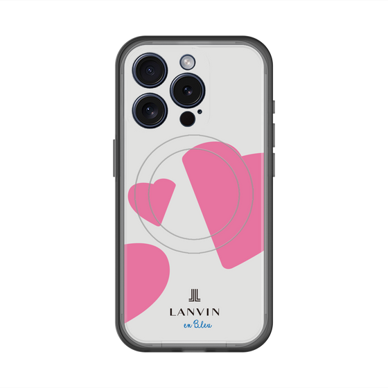 スリムプロテクションプレミアムケース with MagSafe［ LANVIN en Bleu Hearts Pink - ランバン ハート ピンク ］