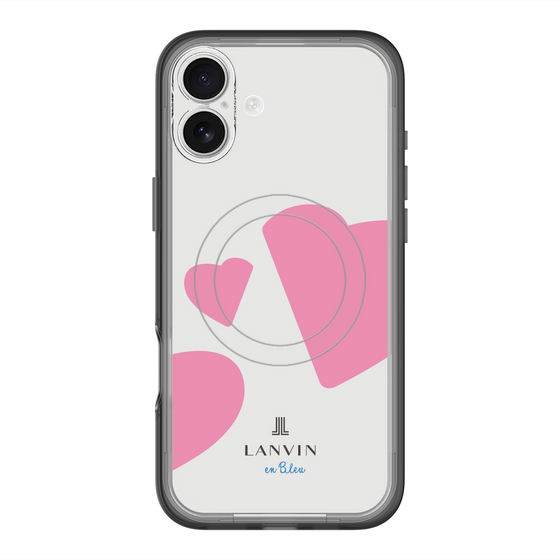 スリムプロテクションプレミアムケース with MagSafe［ LANVIN en Bleu Hearts Pink - ランバン ハート ピンク ］