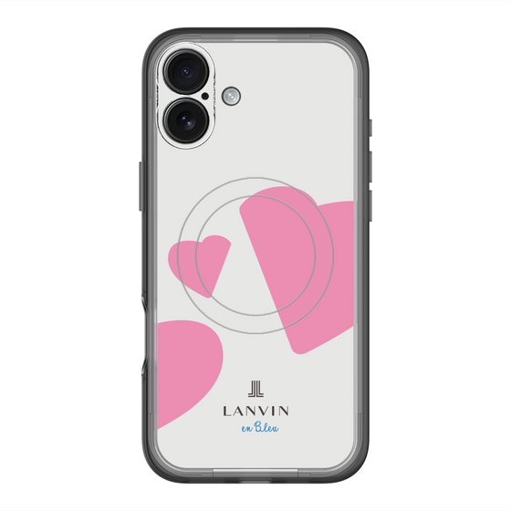 スリムプロテクションプレミアムケース with MagSafe［ LANVIN en Bleu Hearts Pink - ランバン ハート ピンク ］