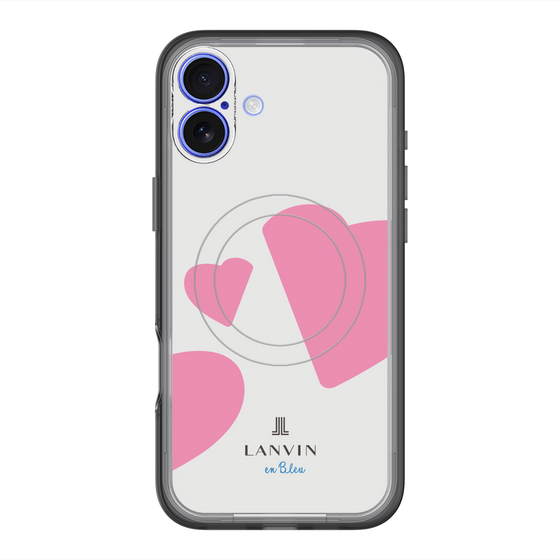 スリムプロテクションプレミアムケース with MagSafe［ LANVIN en Bleu Hearts Pink - ランバン ハート ピンク ］