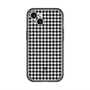 スリムプロテクションプレミアムケース with MagSafe［ Houndstooth Pattern Black with LANVIN en Bleu logo- ランバン 千鳥格子柄 ブラック ］