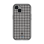 スリムプロテクションプレミアムケース with MagSafe［ Houndstooth Pattern Black with LANVIN en Bleu logo- ランバン 千鳥格子柄 ブラック ］