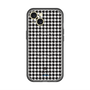 スリムプロテクションプレミアムケース with MagSafe［ Houndstooth Pattern Black with LANVIN en Bleu logo- ランバン 千鳥格子柄 ブラック ］
