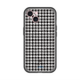 スリムプロテクションプレミアムケース with MagSafe［ Houndstooth Pattern Black with LANVIN en Bleu logo- ランバン 千鳥格子柄 ブラック ］
