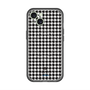 スリムプロテクションプレミアムケース with MagSafe［ Houndstooth Pattern Black with LANVIN en Bleu logo- ランバン 千鳥格子柄 ブラック ］