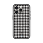 スリムプロテクションプレミアムケース with MagSafe［ Houndstooth Pattern Black with LANVIN en Bleu logo- ランバン 千鳥格子柄 ブラック ］