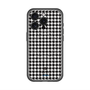 スリムプロテクションプレミアムケース with MagSafe［ Houndstooth Pattern Black with LANVIN en Bleu logo- ランバン 千鳥格子柄 ブラック ］