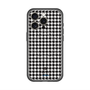 スリムプロテクションプレミアムケース with MagSafe［ Houndstooth Pattern Black with LANVIN en Bleu logo- ランバン 千鳥格子柄 ブラック ］