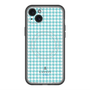 スリムプロテクションプレミアムケース with MagSafe［ Houndstooth Pattern Blue with LANVIN en Bleu logo- ランバン 千鳥格子柄 ブルー ］