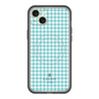 スリムプロテクションプレミアムケース with MagSafe［ Houndstooth Pattern Blue with LANVIN en Bleu logo- ランバン 千鳥格子柄 ブルー ］