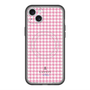 スリムプロテクションプレミアムケース with MagSafe［ Houndstooth Pattern Pink with LANVIN en Bleu logo- ランバン 千鳥格子柄 ピンク ］