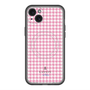 スリムプロテクションプレミアムケース with MagSafe［ Houndstooth Pattern Pink with LANVIN en Bleu logo- ランバン 千鳥格子柄 ピンク ］