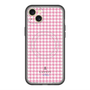 スリムプロテクションプレミアムケース with MagSafe［ Houndstooth Pattern Pink with LANVIN en Bleu logo- ランバン 千鳥格子柄 ピンク ］