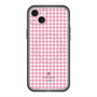スリムプロテクションプレミアムケース with MagSafe［ Houndstooth Pattern Pink with LANVIN en Bleu logo- ランバン 千鳥格子柄 ピンク ］