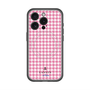 スリムプロテクションプレミアムケース with MagSafe［ Houndstooth Pattern Pink with LANVIN en Bleu logo- ランバン 千鳥格子柄 ピンク ］