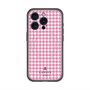 スリムプロテクションプレミアムケース with MagSafe［ Houndstooth Pattern Pink with LANVIN en Bleu logo- ランバン 千鳥格子柄 ピンク ］