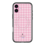 スリムプロテクションプレミアムケース with MagSafe［ Houndstooth Pattern Pink with LANVIN en Bleu logo- ランバン 千鳥格子柄 ピンク ］