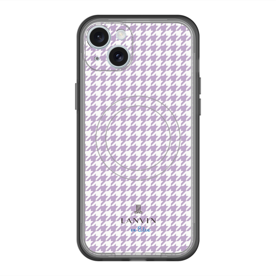 スリムプロテクションプレミアムケース with MagSafe［ Houndstooth Pattern Purple -with LANVIN en Bleu logo ランバン 千鳥格子柄 パープル ］