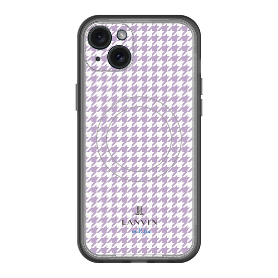 スリムプロテクションプレミアムケース with MagSafe［ Houndstooth Pattern Purple -with LANVIN en Bleu logo ランバン 千鳥格子柄 パープル ］