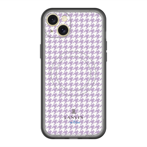 スリムプロテクションプレミアムケース with MagSafe［ Houndstooth Pattern Purple -with LANVIN en Bleu logo ランバン 千鳥格子柄 パープル ］