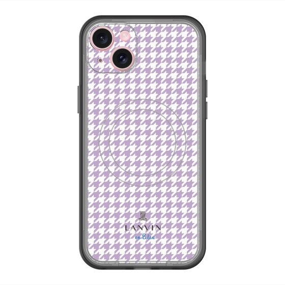 スリムプロテクションプレミアムケース with MagSafe［ Houndstooth Pattern Purple -with LANVIN en Bleu logo ランバン 千鳥格子柄 パープル ］