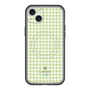 スリムプロテクションプレミアムケース with MagSafe［ Houndstooth Pattern Green with LANVIN en Bleu logo- ランバン 千鳥格子柄 グリーン ］