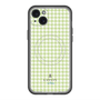 スリムプロテクションプレミアムケース with MagSafe［ Houndstooth Pattern Green with LANVIN en Bleu logo- ランバン 千鳥格子柄 グリーン ］