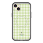 スリムプロテクションプレミアムケース with MagSafe［ Houndstooth Pattern Green with LANVIN en Bleu logo- ランバン 千鳥格子柄 グリーン ］