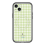 スリムプロテクションプレミアムケース with MagSafe［ Houndstooth Pattern Green with LANVIN en Bleu logo- ランバン 千鳥格子柄 グリーン ］