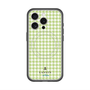 スリムプロテクションプレミアムケース with MagSafe［ Houndstooth Pattern Green with LANVIN en Bleu logo- ランバン 千鳥格子柄 グリーン ］