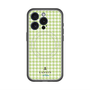 スリムプロテクションプレミアムケース with MagSafe［ Houndstooth Pattern Green with LANVIN en Bleu logo- ランバン 千鳥格子柄 グリーン ］