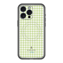 スリムプロテクションプレミアムケース with MagSafe［ Houndstooth Pattern Green with LANVIN en Bleu logo- ランバン 千鳥格子柄 グリーン ］