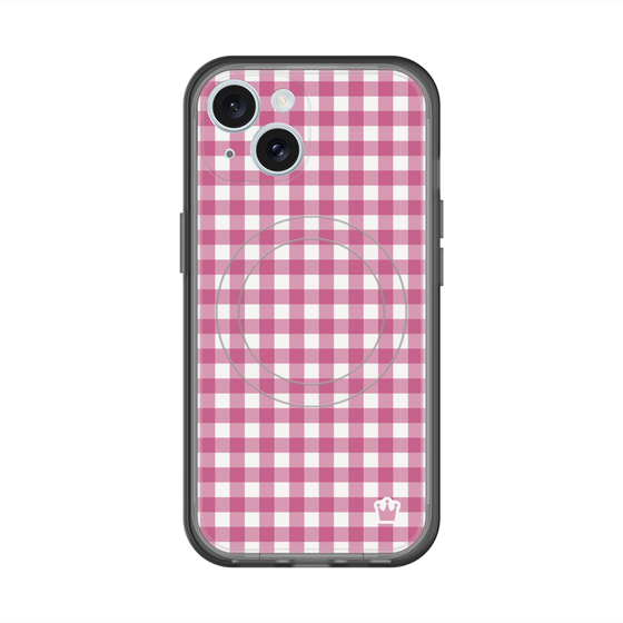 スリムプロテクションプレミアムケース with MagSafe［ Checkered Pink - ギンガムチェック ピンク ］