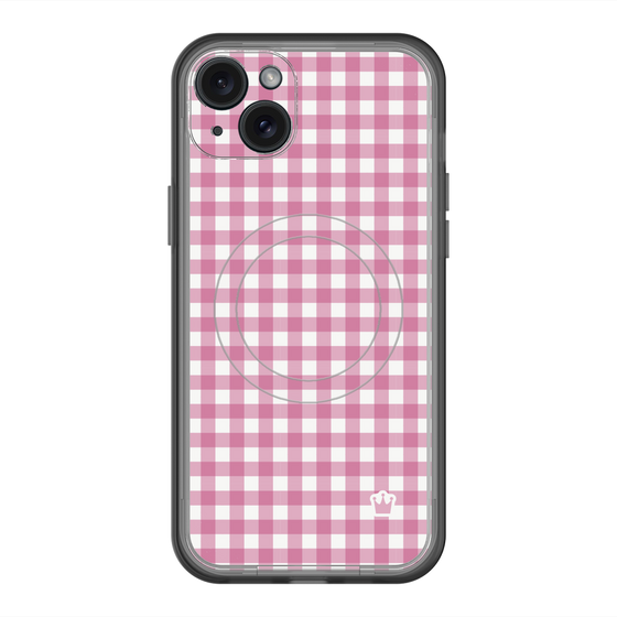 スリムプロテクションプレミアムケース with MagSafe［ Checkered Pink - ギンガムチェック ピンク ］
