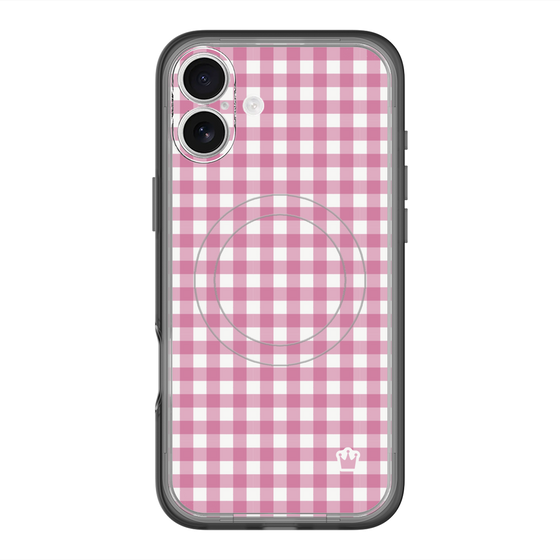 スリムプロテクションプレミアムケース with MagSafe［ Checkered Pink - ギンガムチェック ピンク ］