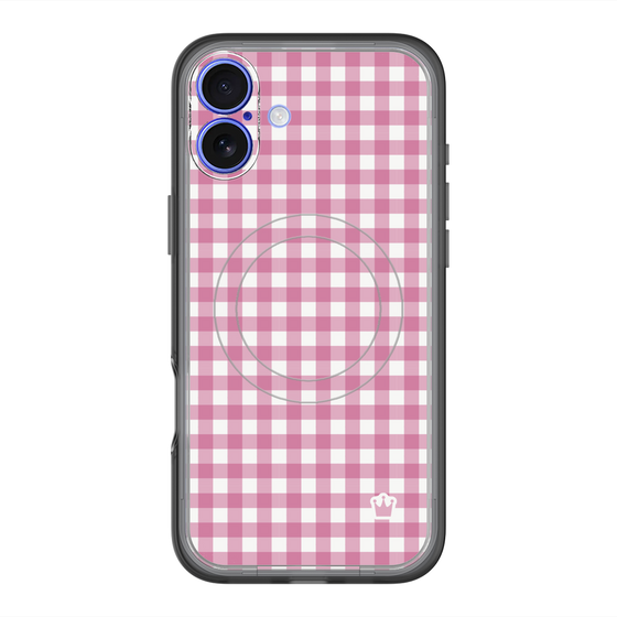 スリムプロテクションプレミアムケース with MagSafe［ Checkered Pink - ギンガムチェック ピンク ］