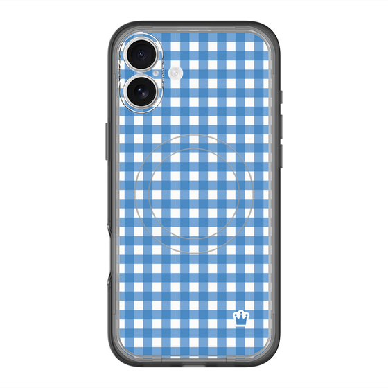 スリムプロテクションプレミアムケース with MagSafe［ Checkered Blue - ギンガムチェック ブルー ］