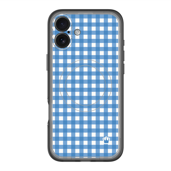 スリムプロテクションプレミアムケース with MagSafe［ Checkered Blue - ギンガムチェック ブルー ］