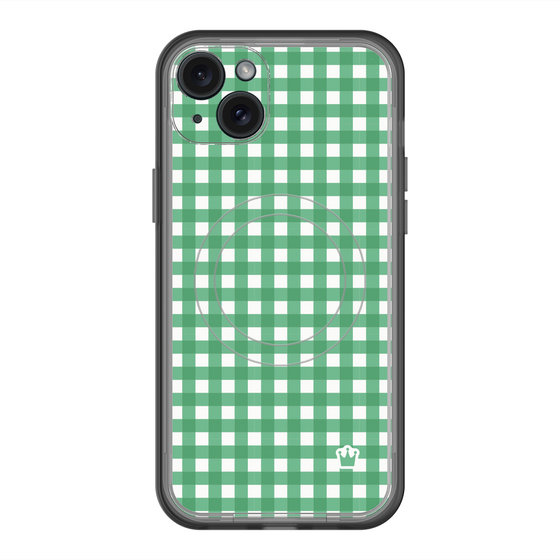 スリムプロテクションプレミアムケース with MagSafe［ Checkered Green - ギンガムチェック グリーン ］