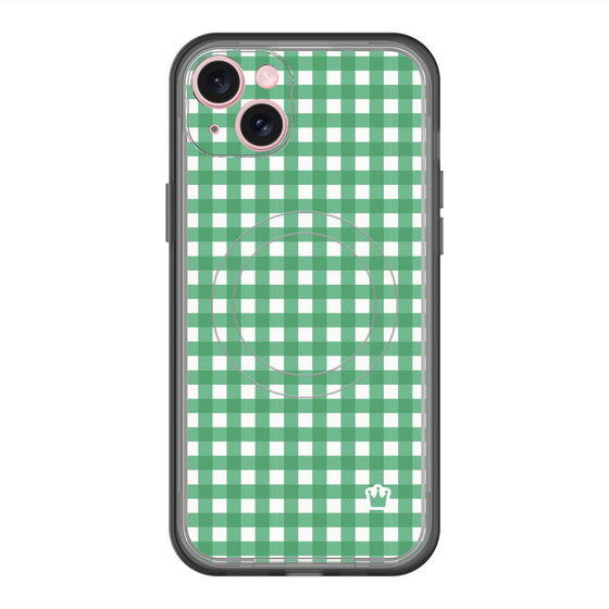 スリムプロテクションプレミアムケース with MagSafe［ Checkered Green - ギンガムチェック グリーン ］