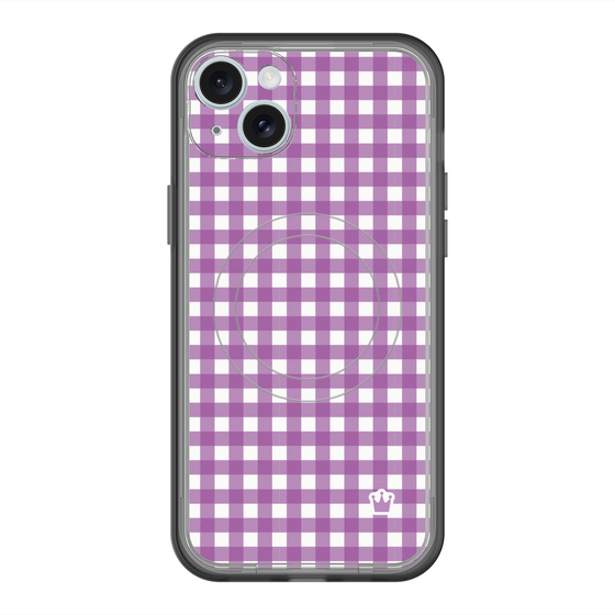スリムプロテクションプレミアムケース with MagSafe［ Checkered Purple - ギンガムチェック パープル ］